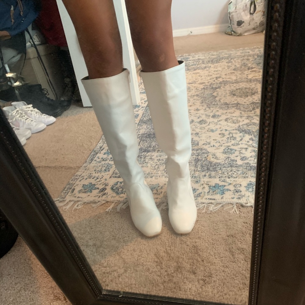 White go go boots